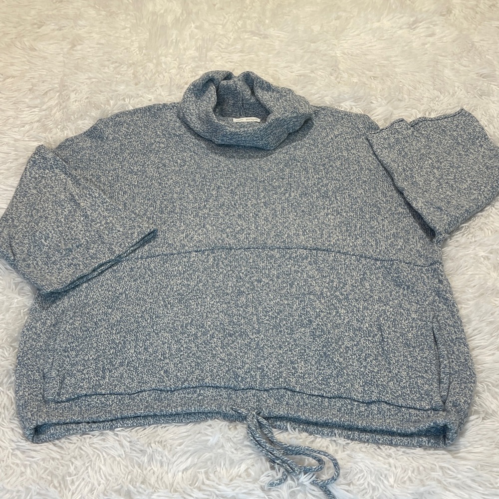 PURE JILL KIMONO WOMENS XS Cozy Blue Cowl Neck Sweater
